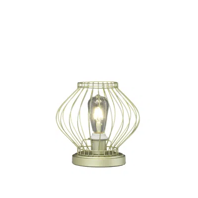Hivvago 10" Gold Bedside Table Lamp With Gold Cage Shade In White