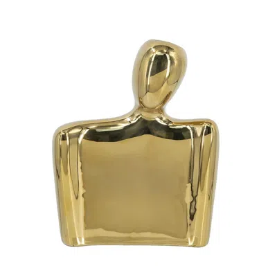 Hivvago 10" Gold Ceramic Table Vase