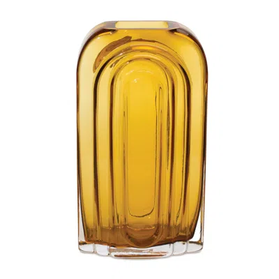 Hivvago 10" Gold Glass Table Vase In Yellow
