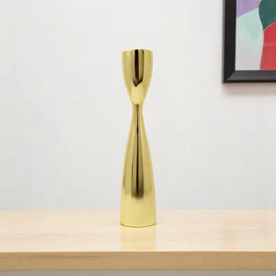 Hivvago 10" Gold Stainless Steel Tabletop Taper Candlestick