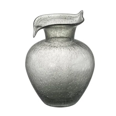 Hivvago 10" Light Gray Round Glass Table Vase