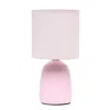 Hivvago 10" Light Pink Ceramic Round Table Lamp With Light Pink Drum Shade In Pink