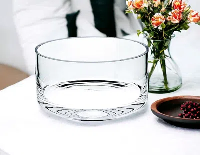 Hivvago 10" Mouth Blown Crystal European Made Crystal Bowl
