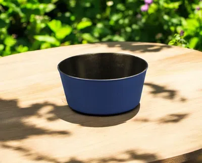 Hivvago 10" Navy Blue Recycled Plastic Indoor Outdoor Round Pot Planter
