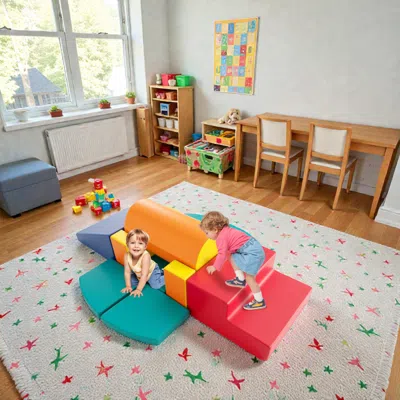 Hivvago 10-piece Soft Foam Pu Leather Building Blocks For Toddlers In Multi