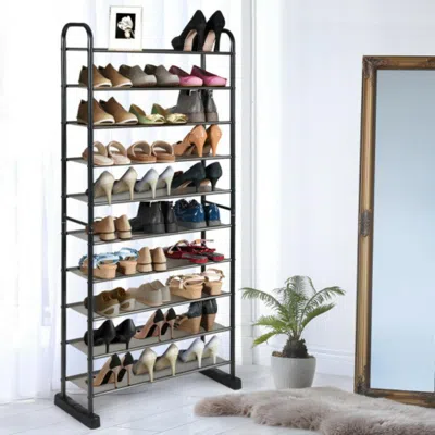 Hivvago 10-tier Free-standing Metal Frame Shoe Rack