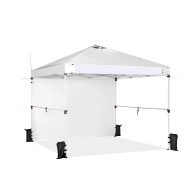 Hivvago 10 X 10 Feet Foldable Commercial Pop-up Canopy With Roller Bag And Banner Strip-pink In White