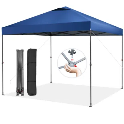 Hivvago 10 X 10 Feet Foldable Outdoor Instant Pop-up Canopy With Carry Bag-blue