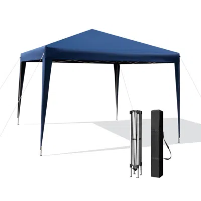 Hivvago 10 X 10 Feet Outdoor Pop-up Patio Canopy For Beach And Camp-gray In Black