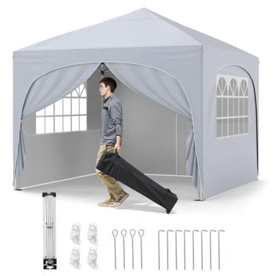 Hivvago 10 X 10 Ft Pop Up Canopy Tent With 4 Removable Sidewall