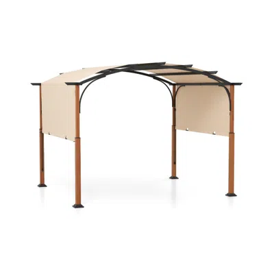 Hivvago 10 X 12 Ft Outdoor Retractable Pergola With Retractable Canopy For Patio In Neutral