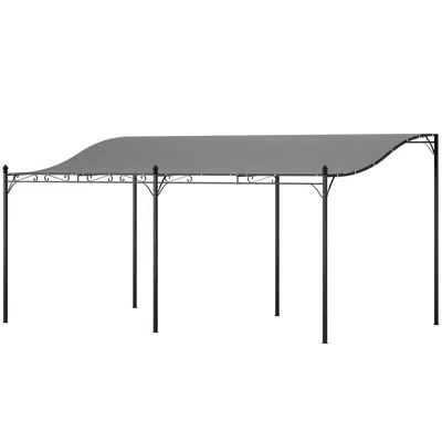 Hivvago 10' X 16' Metal Patio Canopy For Garden & Backyard In Black