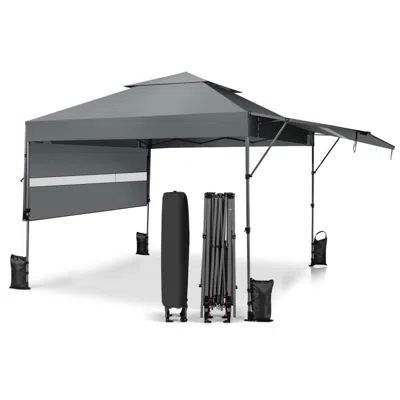 Hivvago 10 X 17.6 Feet Outdoor Instant Pop-up Canopy Tent With Dual Half Awnings-white