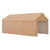 Hivvago 10 X 20 Feet Portable Garage Tent Carport With Galvanized Steel Frame-with Sidewall