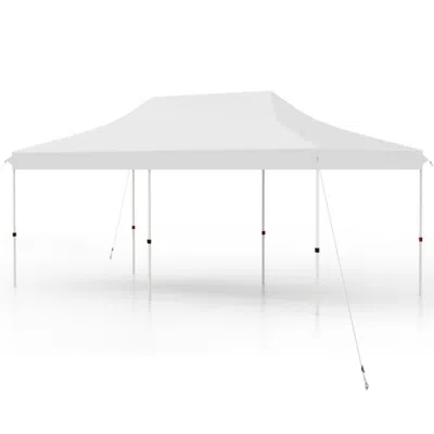 Hivvago 10 X 20 Ft Pop Up Canopy Tent Foldable Portable Outdoor Gazebo With Carry Bag In White