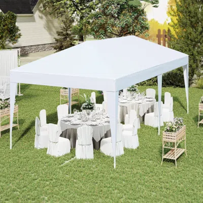 Hivvago 10 X 20 Ft Pop Up Canopy Tent With Carry Bag For Party Bbq - White