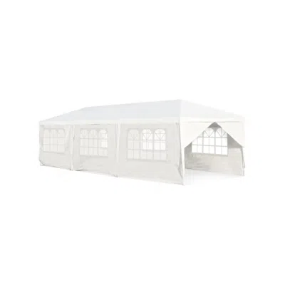 Hivvago 10 X 30 Feet Outdoor Canopy Tent With 6 Removable Sidewalls And 2 Doorways-white