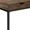 Hivvago 10.25" X 15.75" X 24.5" Brown Finish Drawer And Black Metal Accent Table In Brown