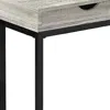 Hivvago 10.25" X 15.75" X 24.5" Grey Finish Drawer And Black Metal Accent Table In Black