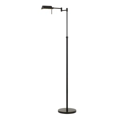 Hivvago 10w Led Adjustable Metal Floor Lamp With Swing Arm, Black