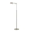 Hivvago 10w Led Adjustable Metal Floor Lamp With Swing Arm, Chrome In Silver
