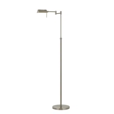 Hivvago 10w Led Adjustable Metal Floor Lamp With Swing Arm, Chrome In Silver
