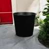 Hivvago 11" Black Recycled Plastic Indoor Outdoor Round Pot Planter In Black