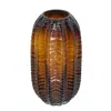 Hivvago 11" Burnt Umber Round Glass Table Vase In Brown