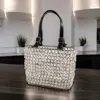 Hivvago 11" Clear And Silver Faux Crystal And Metal Handbag Shaped Magazine Holder In Silver