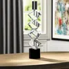 Hivvago 11" Silver Clear And Black Crystal Tabletop Taper Candlestick In Silver
