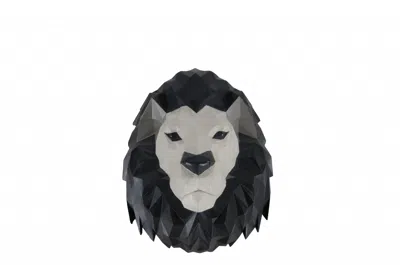 Hivvago 11.5" X 9.5" X 14" Origami Lion Head Wall Decoration In Gray
