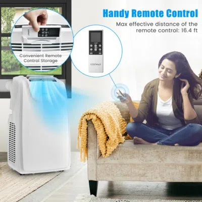 Hivvago 11500 Btu Dual Hose Portable Air Conditioner With Remote Control-white In Orange