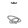 Hivvago 12-47 Inch Adjustable Chandelier, Offset Circle Design Silver Chrome Finish