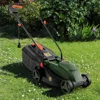 Hivvago 12-amp 13.5 Inch Adjustable Electric Corded Lawn Mower With Collection Box-green