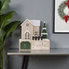 Hivvago 12" Beige Green And White Christmas Tabletop Sign With Led In Neutral