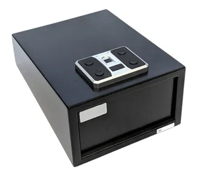 Hivvago 12" Black Metal Jewelry Locking Safe With Fingerprint Lock