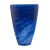 Hivvago 12" Blue Round Glass Table Vase In Blue