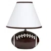 Hivvago 12" Brown And White Ceramic Novelty Table Lamp With White And Brown Empire Shade In Burgundy