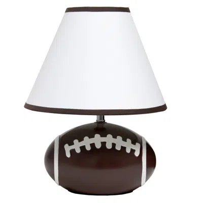 Hivvago 12" Brown And White Ceramic Novelty Table Lamp With White And Brown Empire Shade In Burgundy
