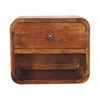 Hivvago 12" Brown Solid Wood Square One Drawer Floating Nightstand In Brown