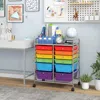 Hivvago 12 Drawers Rolling Cart Storage Scrapbook Paper Organizer Bins-deep Multicolor