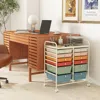 Hivvago 12 Drawers Rolling Cart Storage Scrapbook Paper Organizer Bins-deep Multicolor