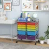 Hivvago 12 Drawers Rolling Cart Storage Scrapbook Paper Organizer Bins-multicolor