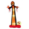 Hivvago 12 Feet Inflatable Grim Reaper Ghost With Built-in Led Lights And Scary Skull