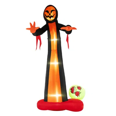 Hivvago 12 Feet Inflatable Grim Reaper Ghost With Built-in Led Lights And Scary Skull In Multi