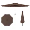 Hivvago 12 Feet Patio Umbrella With Crank Handle And 8 Sturdy Ribs