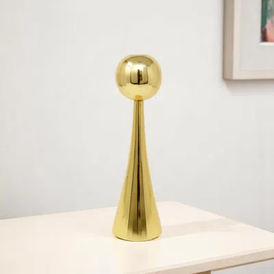 Hivvago 12" Gold Stainless Steel Tabletop Taper Candlestick