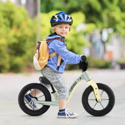 Hivvago 12-inch Balance Bike With Adjustable Seat And Rotatable Handlebar For Over 36 Months Old-green