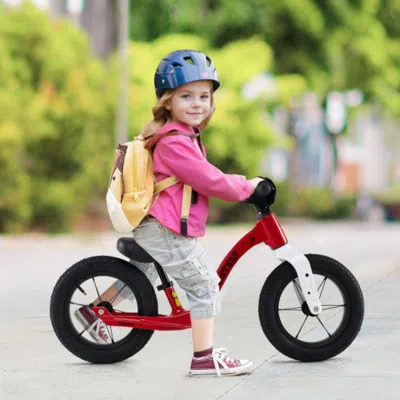 Hivvago 12-inch Balance Bike With Adjustable Seat And Rotatable Handlebar For Over 36 Months Old-red