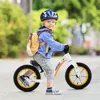 Hivvago 12-inch Balance Bike With Adjustable Seat And Rotatable Handlebar For Over 36 Months Old-white